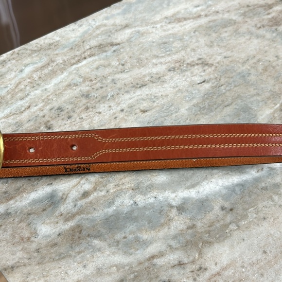 Leegin Men’s Leather Belt 32 with solid brass buckle brown - Picture 7 of 16